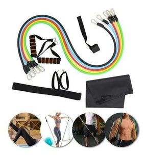 Kit com 11 Extensores Elásticos Funcionais para Exercícios