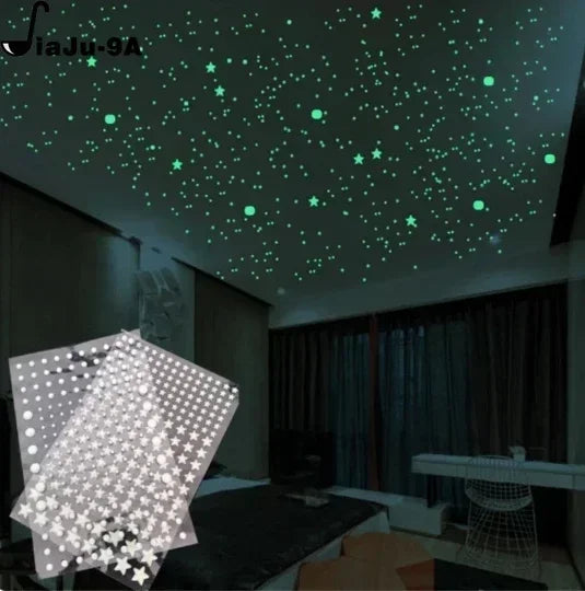 Adesivos Luminosos Green Star - Estrela Fluorescente para Quarto Infantil e Decoração de Parede