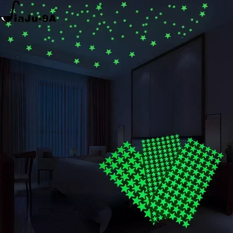 Adesivos Luminosos Green Star - Estrela Fluorescente para Quarto Infantil e Decoração de Parede