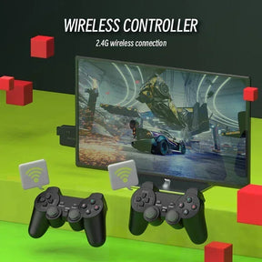 Controle Sem Fio Dual M8 2.4G - Console Retro 4K com 10000 Jogos - 64GB