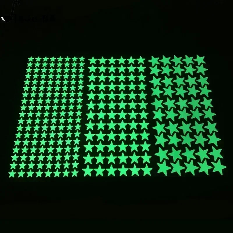 Adesivos Luminosos Green Star - Estrela Fluorescente para Quarto Infantil e Decoração de Parede